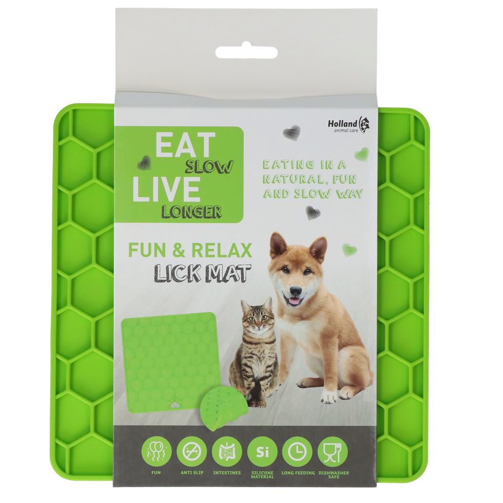 Eat Slow Live Longer Lick Mat Honeycomb Groen - afbeelding 1