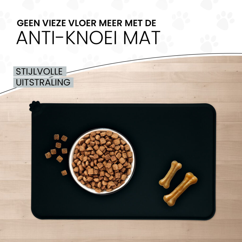 Eat Slow Live Longer Spill Mat S Grijs - Anti-knoei mat voor huisdieren - afbeelding 4