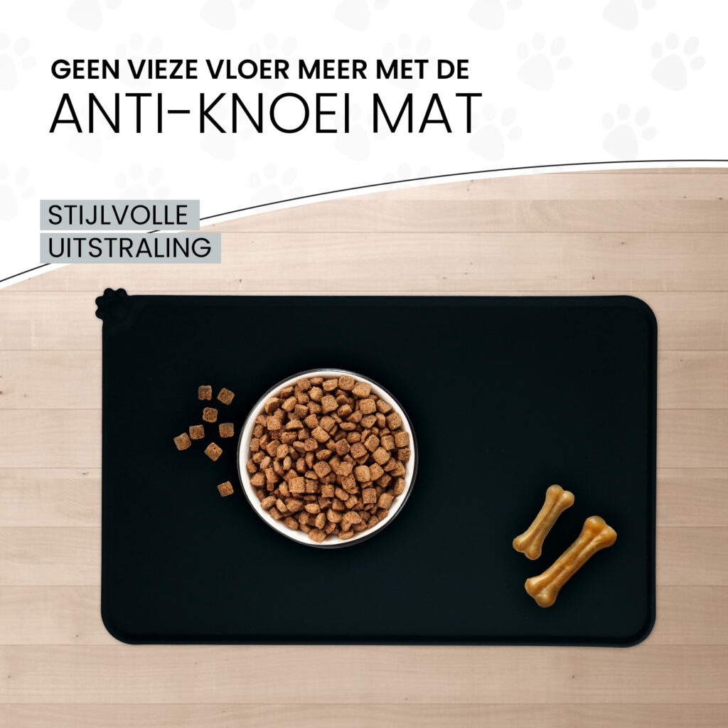 Eat Slow Live Longer Spill Mat M Grijs - Anti-knoei mat voor honden en katten - afbeelding 4