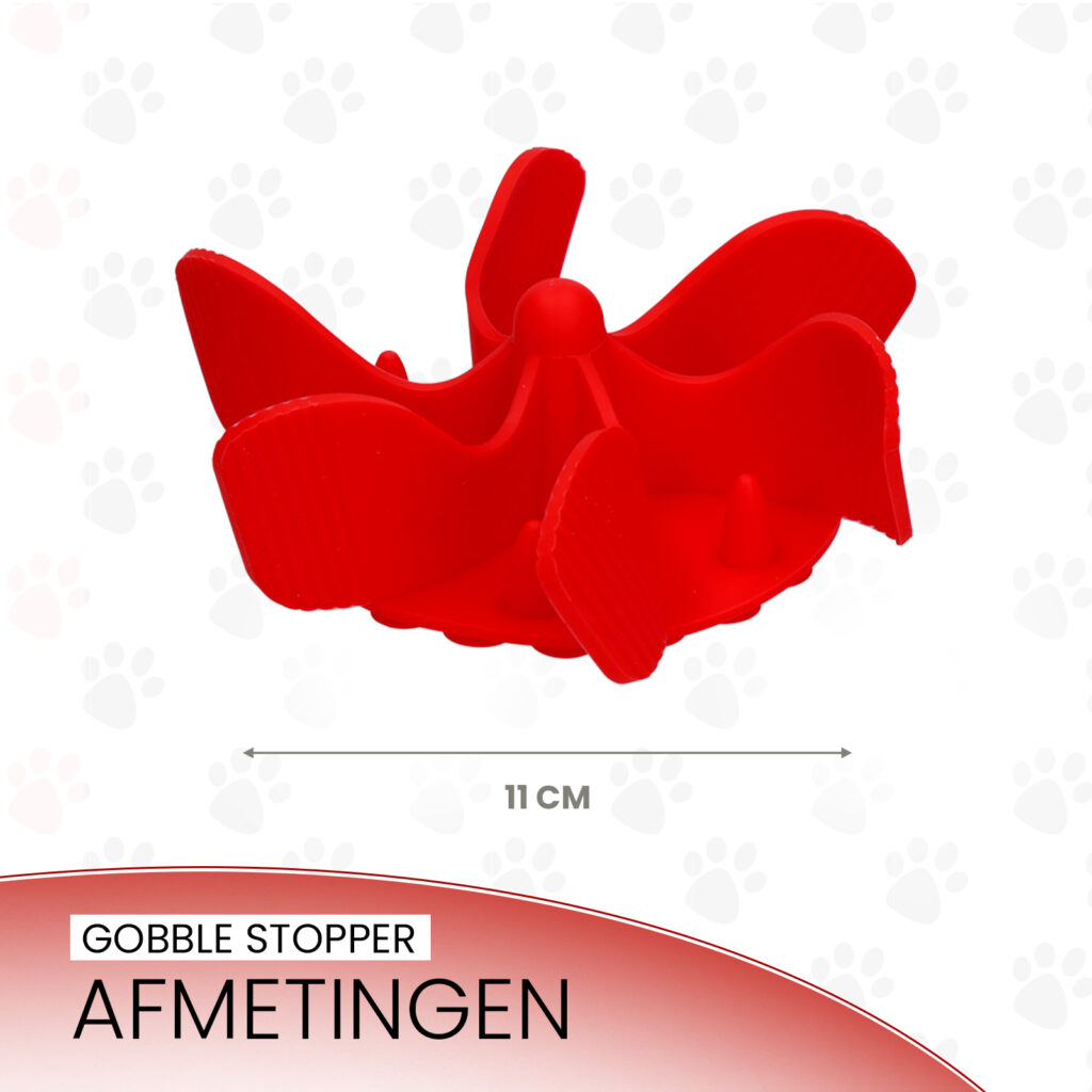 Eat Slow Live Longer Gobble Stopper Rood M - Anti-schrok inzetstuk - afbeelding 5