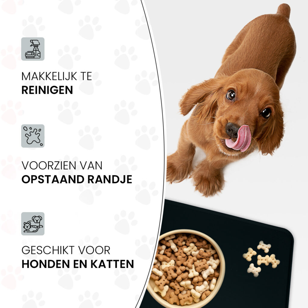 Eat Slow Live Longer Spill Mat S Grijs - Anti-knoei mat voor huisdieren - afbeelding 6
