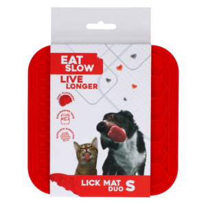 Eat Slow Live Longer Lick Mat Duo S Rood - 15 x 15 cm