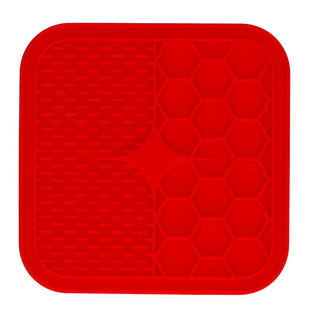 Eat Slow Live Longer Lick Mat Duo S Rood - 15 x 15 cm - afbeelding 2