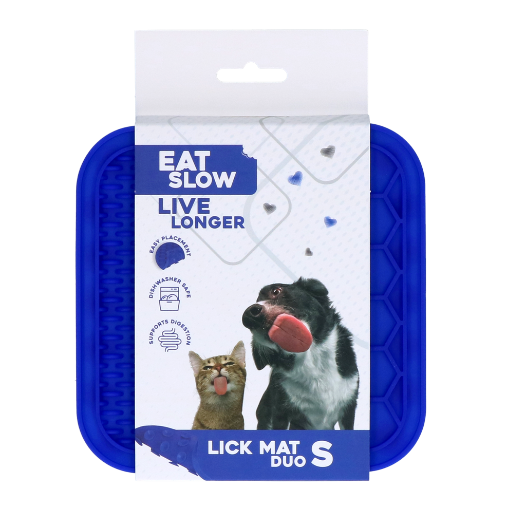 Eat Slow Live Longer Lick Mat Duo S Blauw - afbeelding 1