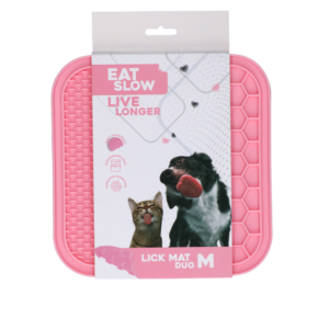 Eat Slow Live Longer Lick Mat Duo M Roze - 21 x 21 cm