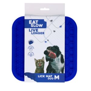 Eat Slow Live Longer Lick Mat Duo M Blauw - 21 x 21 cm
