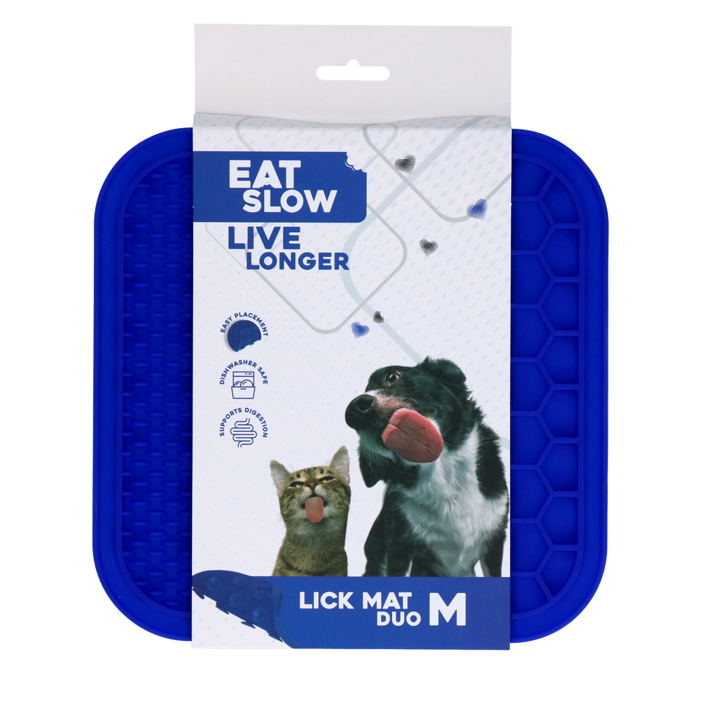 Eat Slow Live Longer Lick Mat Duo M Blauw - 21 x 21 cm - afbeelding 1