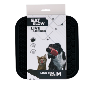 Eat Slow Live Longer Lick Mat Duo M Grijs - Voedingsuitdaging voor Huisdieren