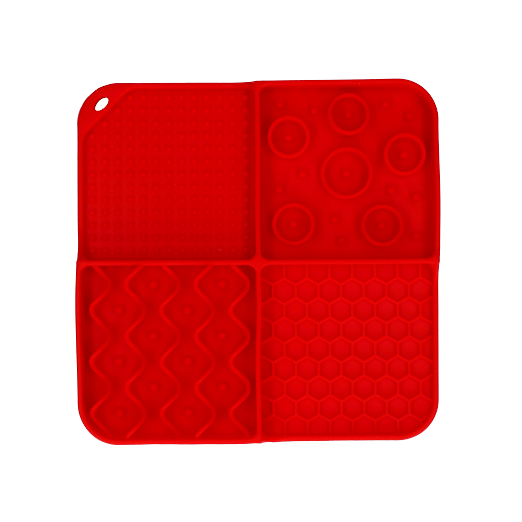 Eat Slow Live Longer Lick Mat Rectangle Rood - 21 x 21 cm - afbeelding 2
