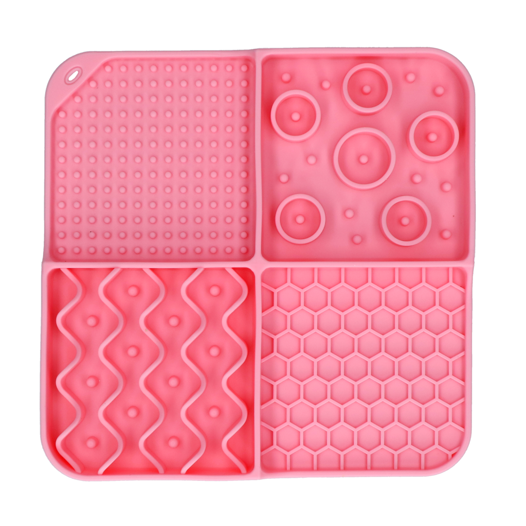 Eat Slow Live Longer Lick Mat Rectangle Roze - 21 x 21 cm - afbeelding 2