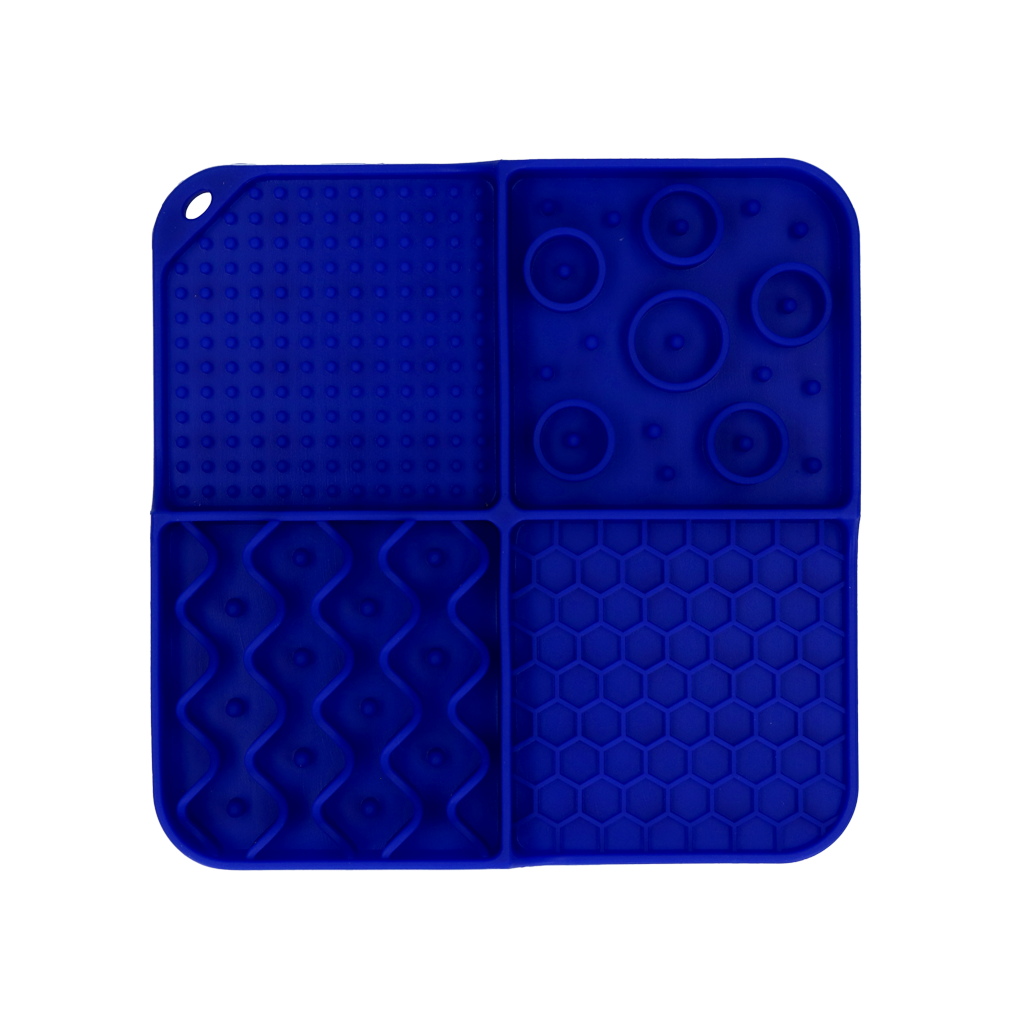 Eat Slow Live Longer Lick Mat Rectangle Blauw 21x21 cm - afbeelding 2
