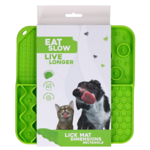 Eat Slow Live Longer Lick Mat Rectangle Groen 21 x 21 cm