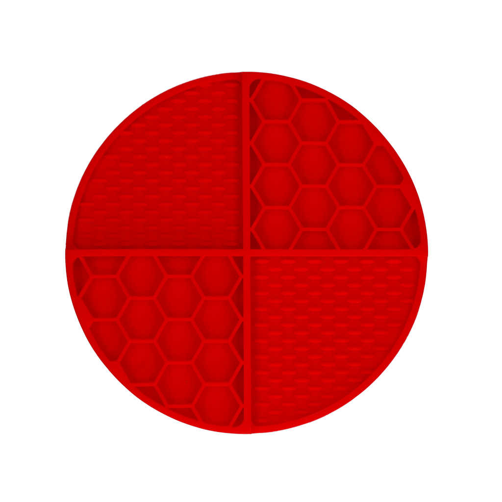 Eat Slow Live Longer Lick Mat Rood 21 cm - Ronde Likmat voor Honden en Katten - afbeelding 2