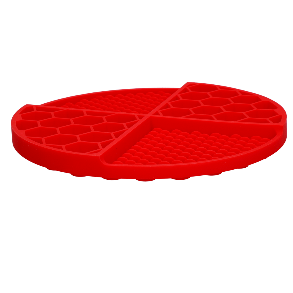 Eat Slow Live Longer Lick Mat Rood 21 cm - Ronde Likmat voor Honden en Katten - afbeelding 3