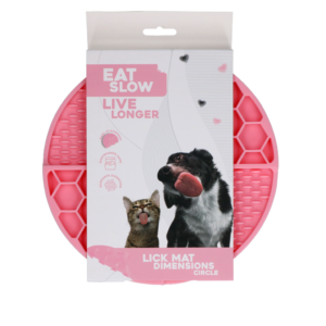 Eat Slow Live Longer Lick Mat Rond Roze 21 cm