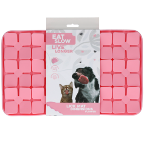 Eat Slow Live Longer Lick Mat Flower Roze 21 x 34 cm