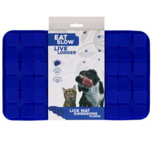 Eat Slow Live Longer Lick Mat Flower Blauw 21 x 34 cm