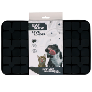 Eat Slow Live Longer Lick Mat Flower Grijs 21 x 34 cm