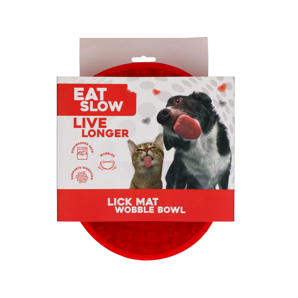 Eat Slow Live Longer Lick Mat Wobble Bowl Rood - 17 cm - afbeelding 1
