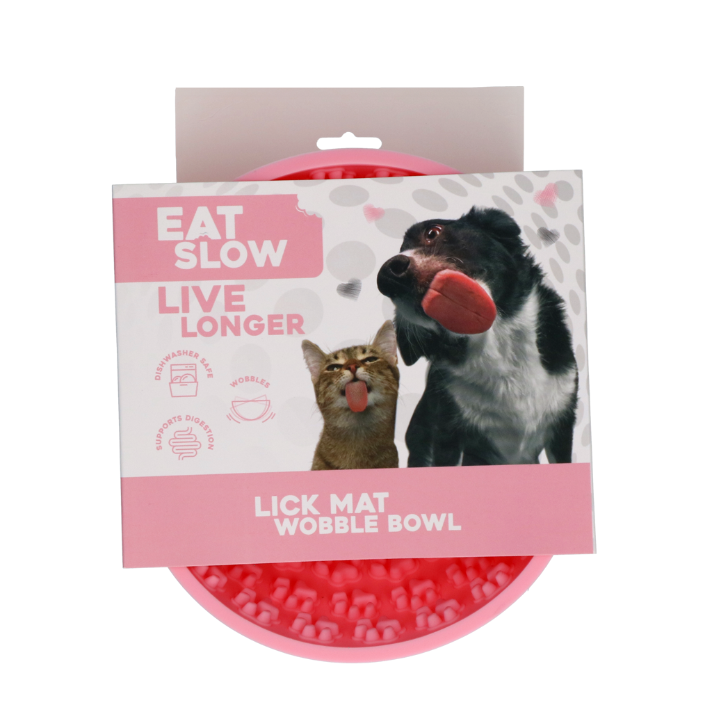 Eat Slow Live Longer Lick Mat Wobble Bowl Roze - 17 cm - afbeelding 1