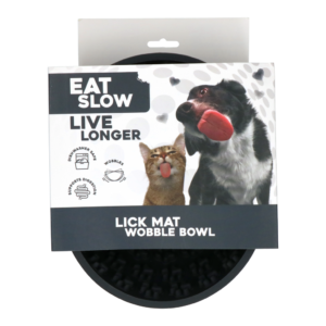 Eat Slow Live Longer Lick Mat Wobble Bowl Grijs - Anti-schrok kom