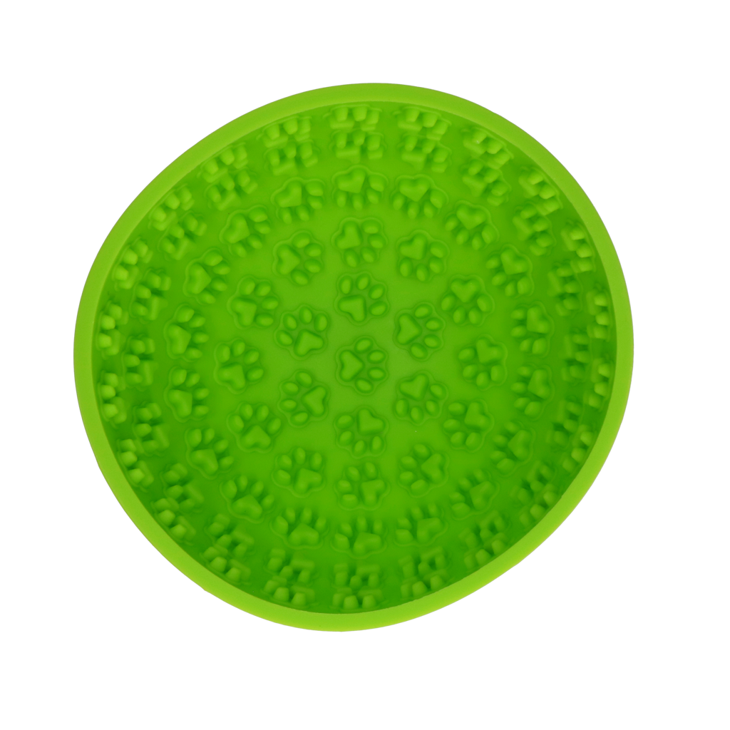 Eat Slow Live Longer Lick Mat Wobble Bowl Groen - Anti-Schrok Kom voor Honden en Katten - afbeelding 2