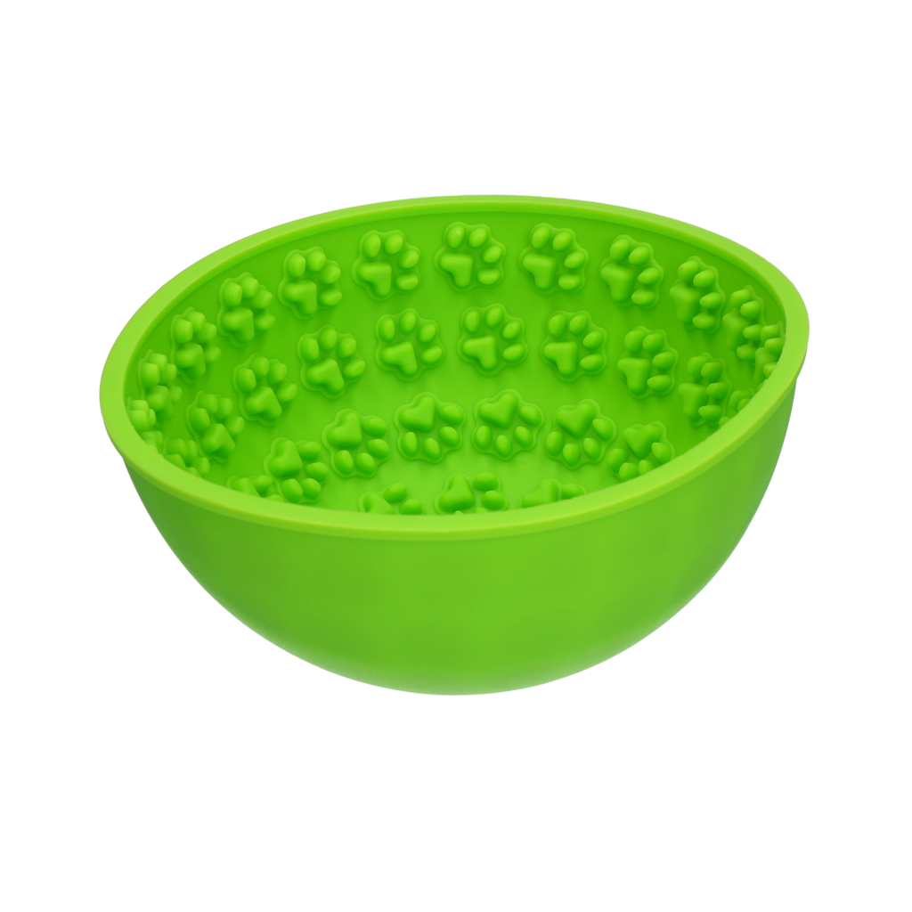 Eat Slow Live Longer Lick Mat Wobble Bowl Groen - Anti-Schrok Kom voor Honden en Katten - afbeelding 3