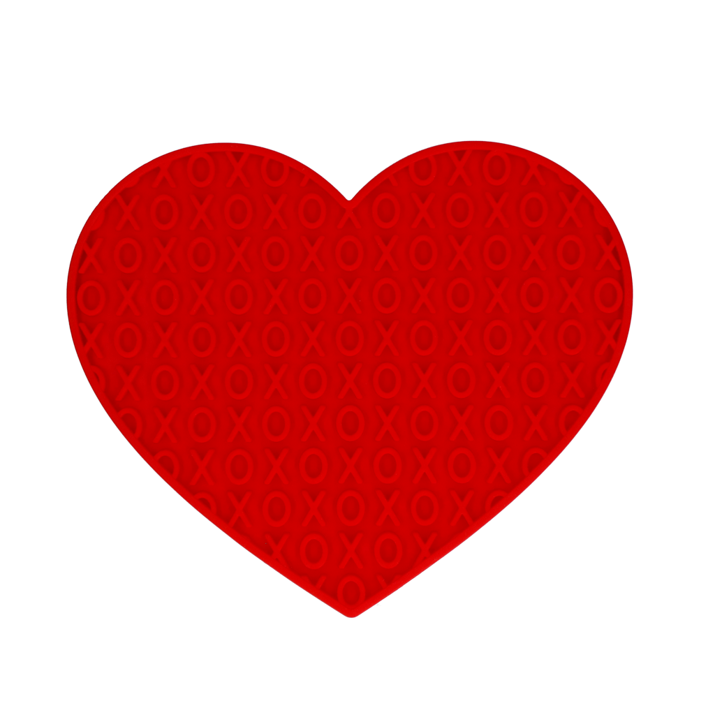 Eat Slow Live Longer Lick Mat Lovely Heart Rood - 19 x 23 cm - afbeelding 2