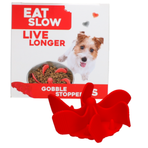 Eat Slow Live Longer Gobble Stopper Rood S - Anti-schrok inzetstuk