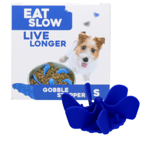 Eat Slow Live Longer Gobble Stopper Blauw S - Anti-Schrok Inzetstuk