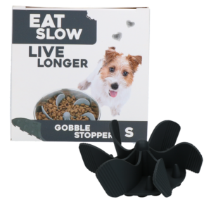 Eat Slow Live Longer Gobble Stopper Grijs S - Anti-schrok inzetstuk