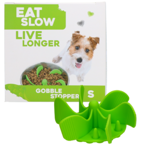 Eat Slow Live Longer Gobble Stopper Groen S - Anti-schrok inzetstuk voor voerbakken