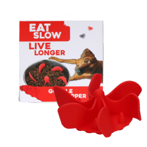 Eat Slow Live Longer Gobble Stopper Rood M - Anti-schrok inzetstuk