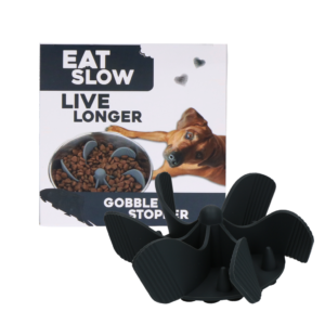 Eat Slow Live Longer Gobble Stopper Grijs M - Anti-schrok inzetstuk