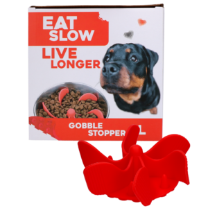 Eat Slow Live Longer Gobble Stopper Rood L - Anti-schrok inzetstuk