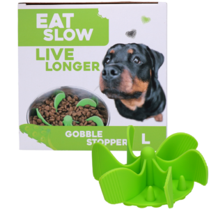Eat Slow Live Longer Gobble Stopper Groen L - Anti-schrok inzetstuk
