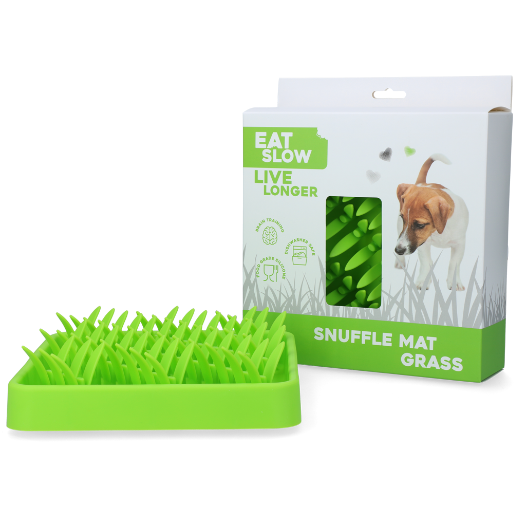 Eat Slow Live Longer Snuffelmat Gras - Siliconen Snuffelmat voor Honden - afbeelding 1