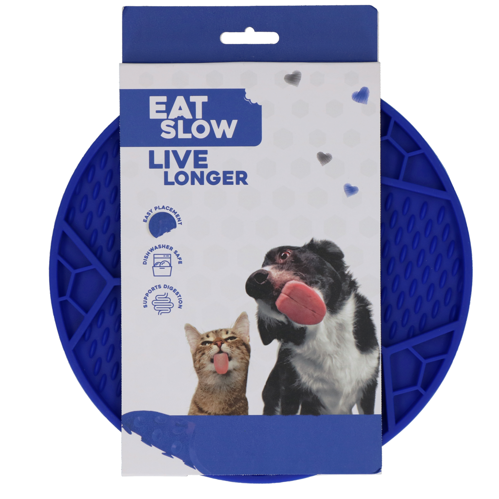 Eat Slow Live Longer Lick Mat Soccer Ball Blauw Ø 22 cm - afbeelding 1