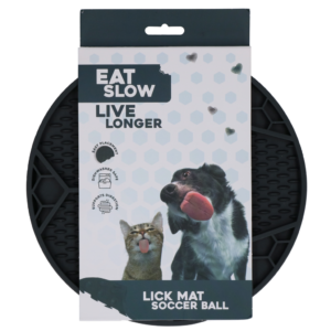 Eat Slow Live Longer Lick Mat Soccer Ball Grijs Ø 22 cm