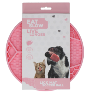Eat Slow Live Longer Lick Mat Soccer Ball Roze - 22 cm