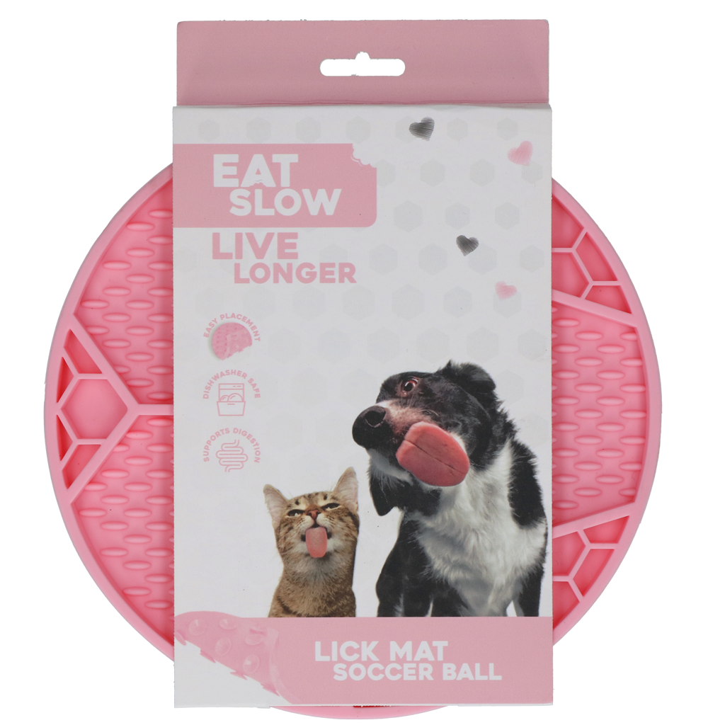 Eat Slow Live Longer Lick Mat Soccer Ball Roze - 22 cm - afbeelding 1