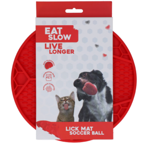 Eat Slow Live Longer Lick Mat Soccer Ball Rood Ø 22 cm