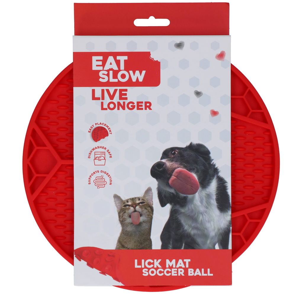 Eat Slow Live Longer Lick Mat Soccer Ball Rood Ø 22 cm - afbeelding 1