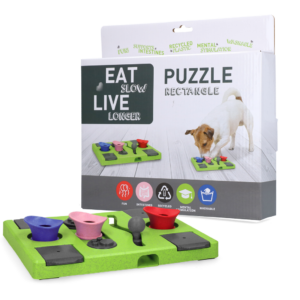 Eat Slow Live Longer Puzzle Rectangle - Voerpuzzel voor Honden