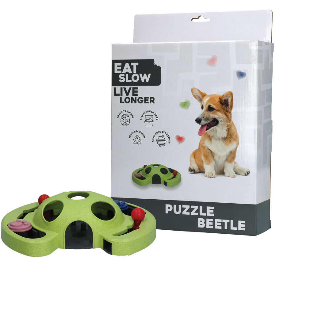 Eat Slow Live Longer Puzzle Beetle - Voerpuzzel voor Honden - afbeelding 1