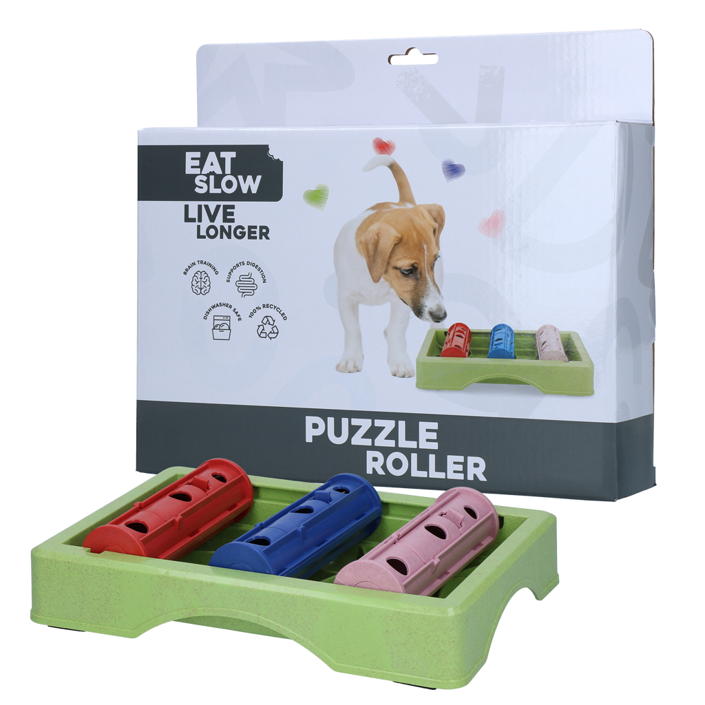 Eat Slow Live Longer Puzzle Roller - Voerpuzzel voor Honden - afbeelding 1