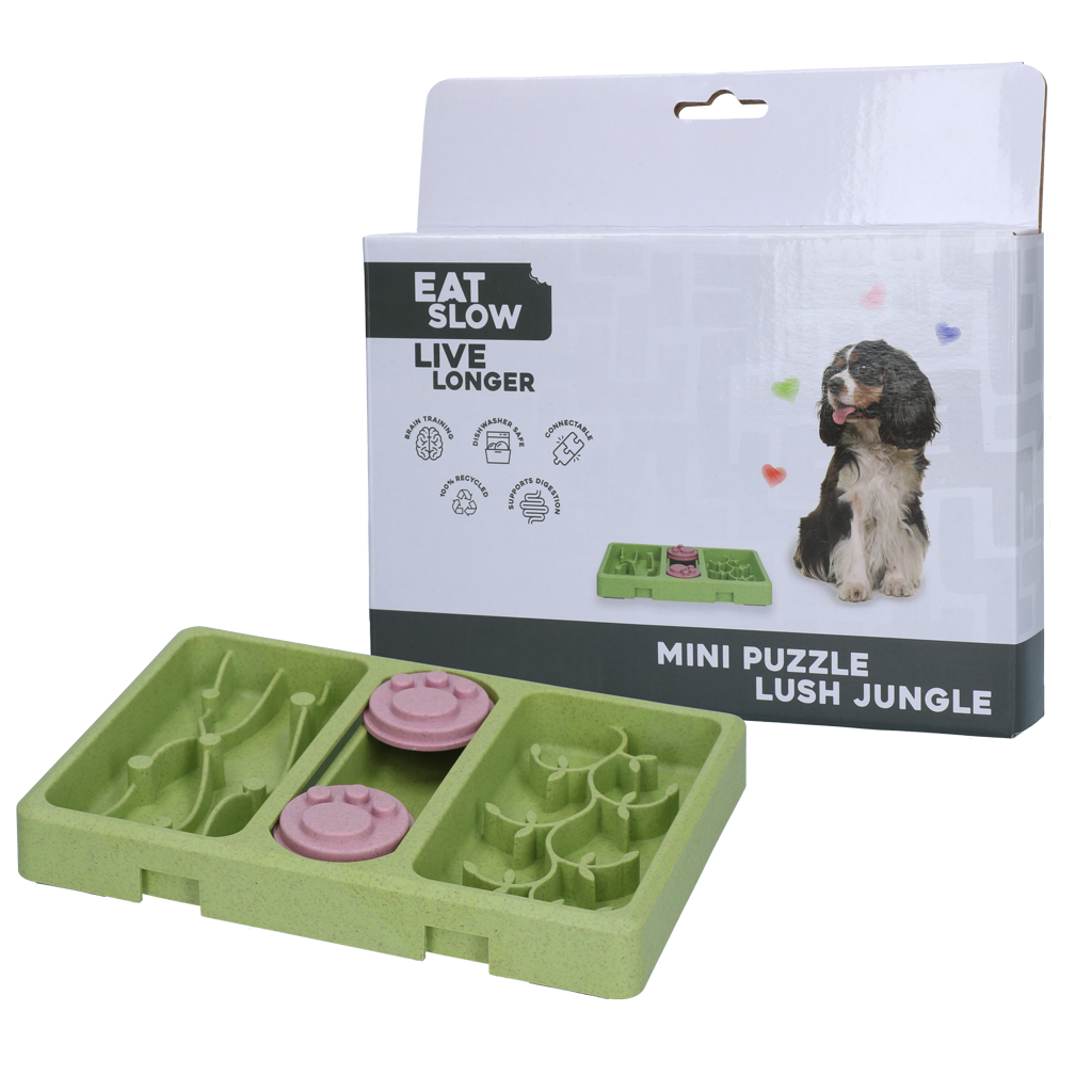 Eat Slow Live Longer Mini Puzzle Lush Jungle - Voerpuzzel voor Kleine Honden - afbeelding 1