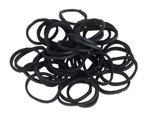 Elastiekjes rubber zwart - Merkloos