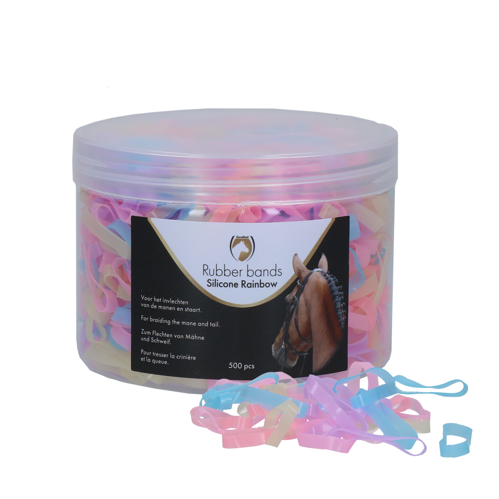 Excellent Horse Rubber Bands Silicone Rainbow - 500 stuks - afbeelding 1