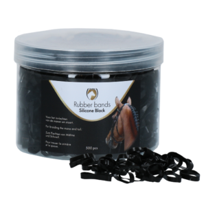 Excellent Horse Rubber Bands Silicone Black - 500 stuks